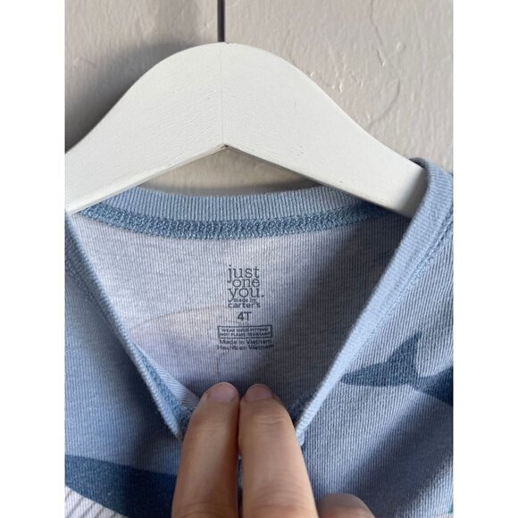 Carter's Just One You 4T Shark Walrus Whale Sleeper Zip Up Footed Pajama Blue - Picture 7 of 7